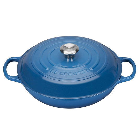  Le Creuset 2.25 Qt. Signature Enameled Cast Iron Braiser With Stainless Steel Knob | Marseille Blue