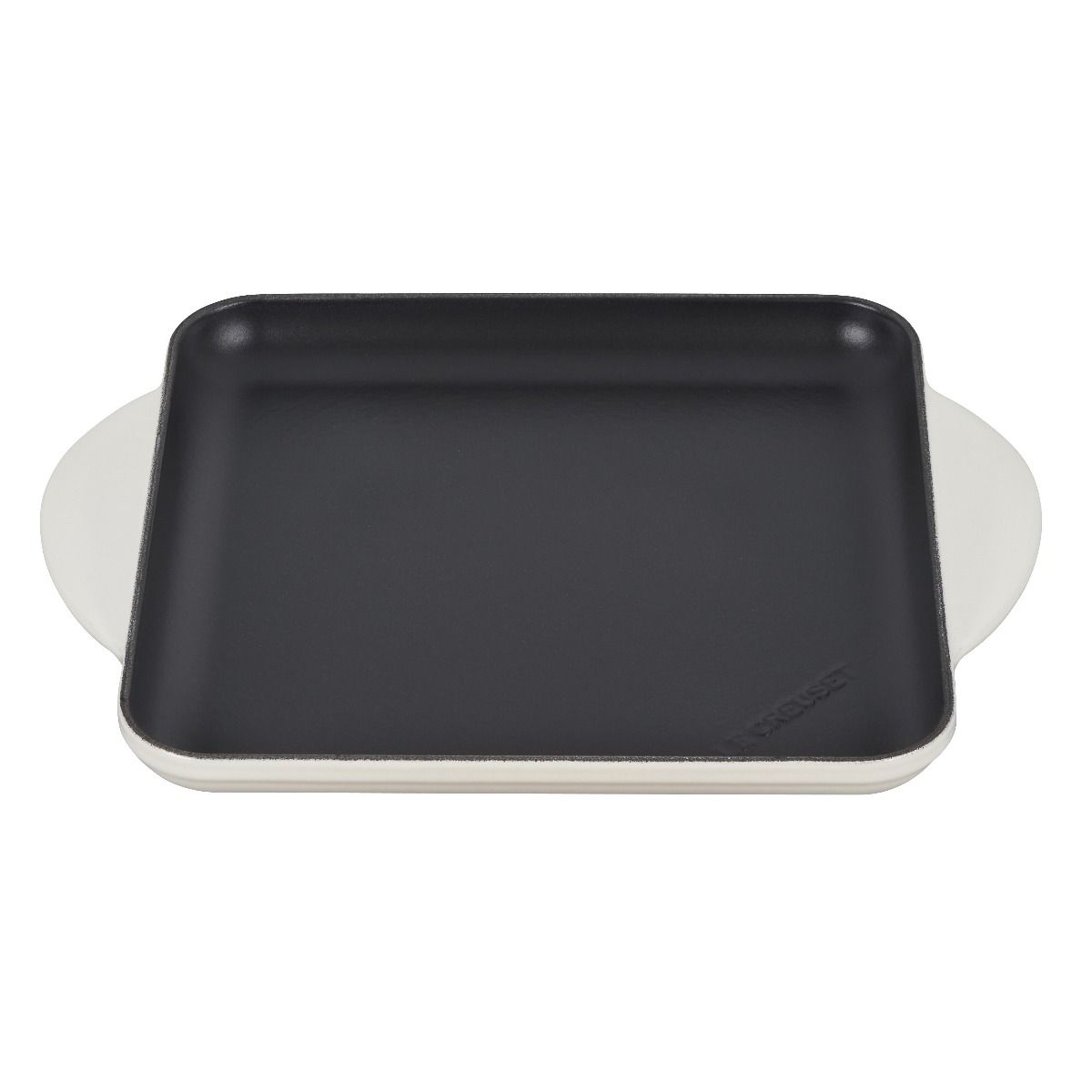  Le Creuset 9.5" Square Signature Enameled Cast Iron Griddle Pan | Meringue White