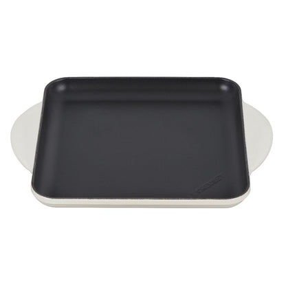  Le Creuset 9.5" Square Signature Enameled Cast Iron Griddle Pan | Meringue White