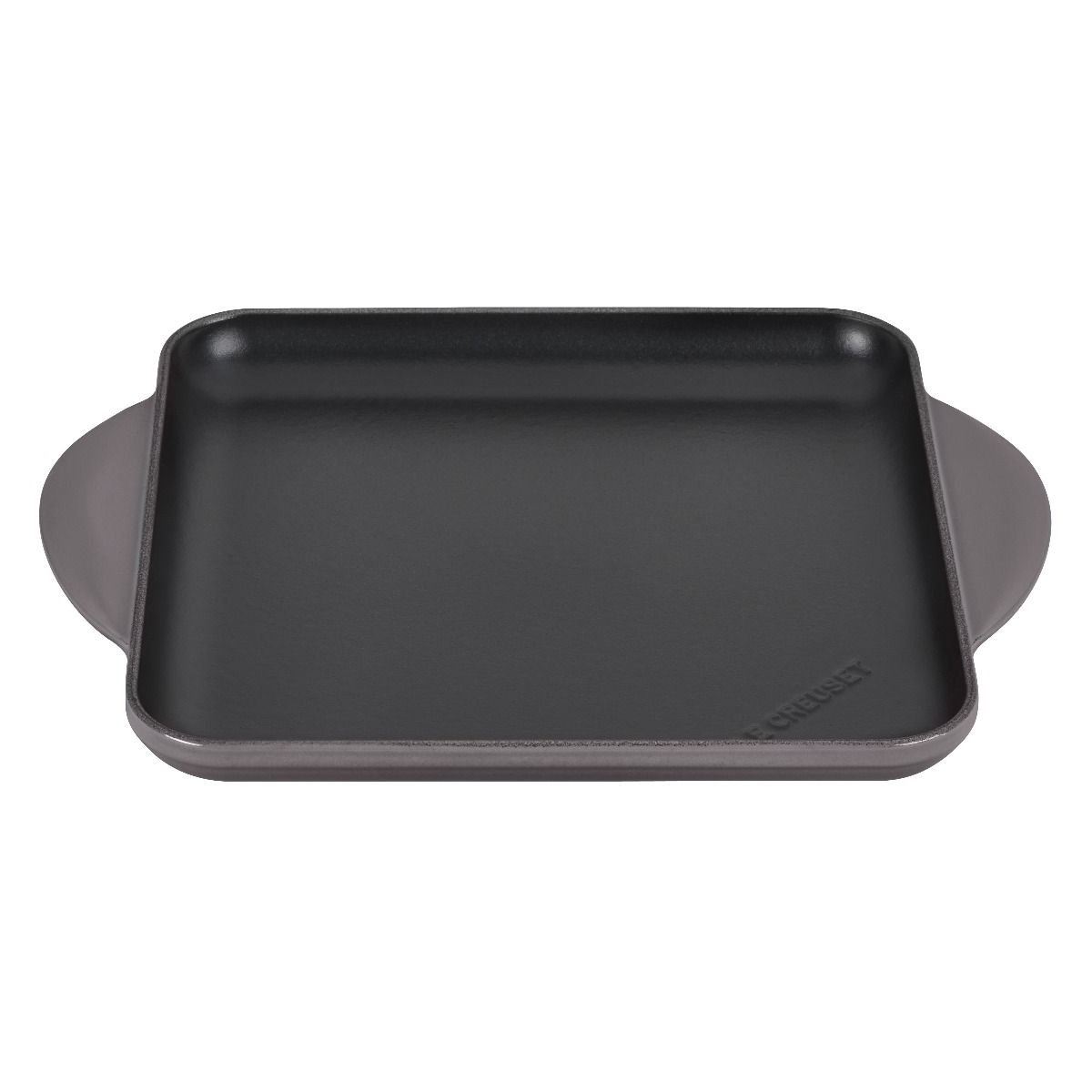  Le Creuset 9.5" Square Signature Enameled Cast Iron Griddle Pan | Oyster Grey