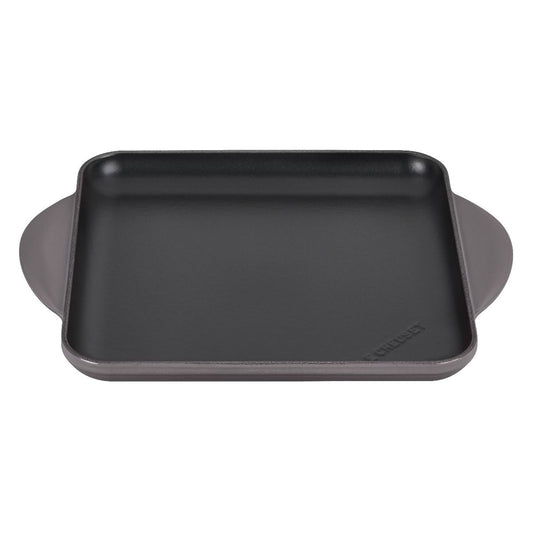  Le Creuset 9.5" Square Signature Enameled Cast Iron Griddle Pan | Oyster Grey