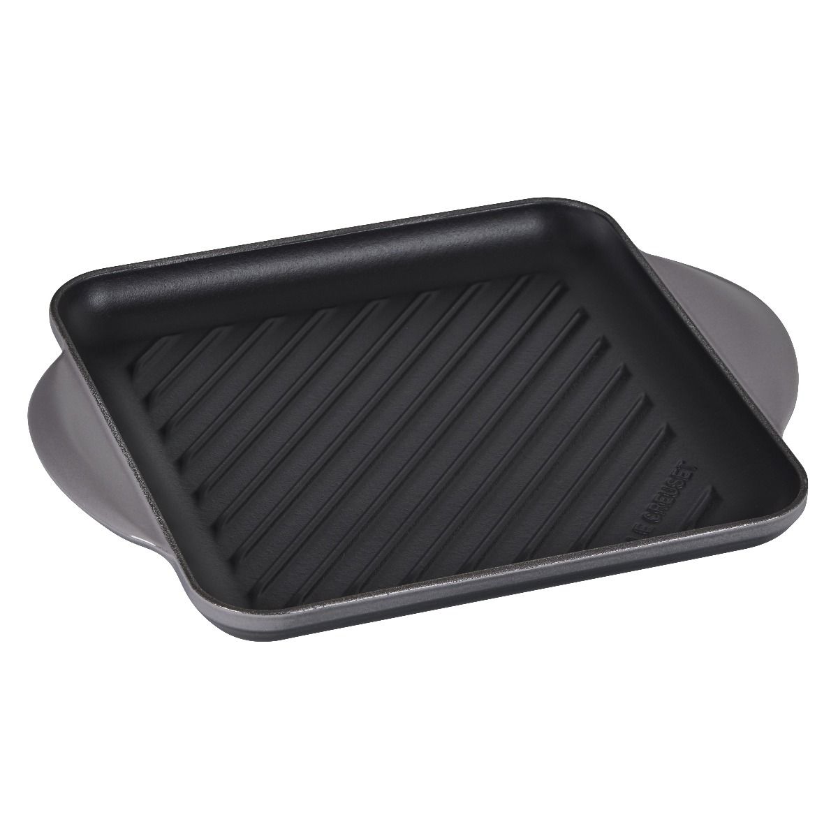 Le Creuset 9.5" Square Signature Enameled Cast Iron Grill Pan | Oyster Grey