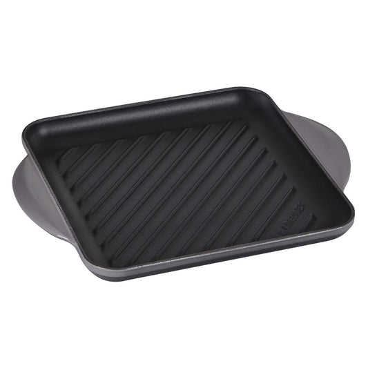 Le Creuset 9.5" Square Signature Enameled Cast Iron Grill Pan | Oyster Grey