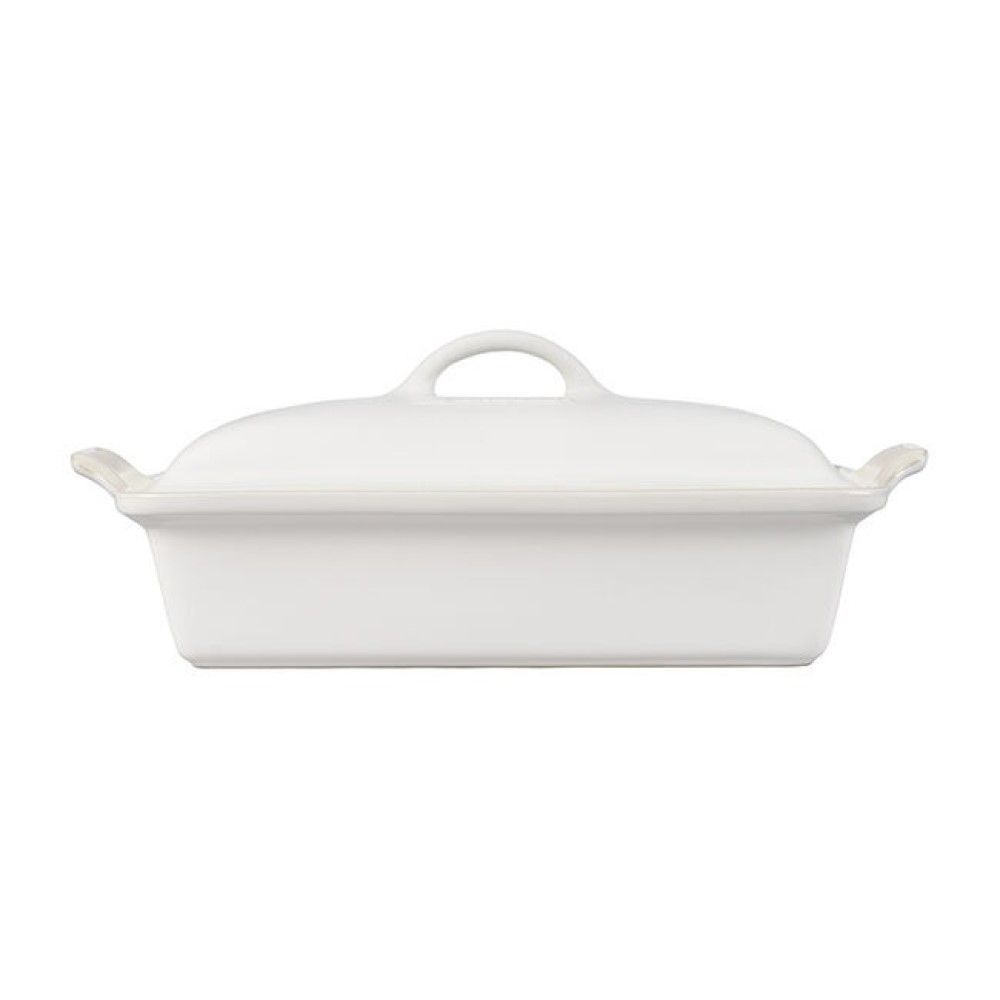  Le Creuset 4 Qt. Rectangular Heritage Covered Casserole | White