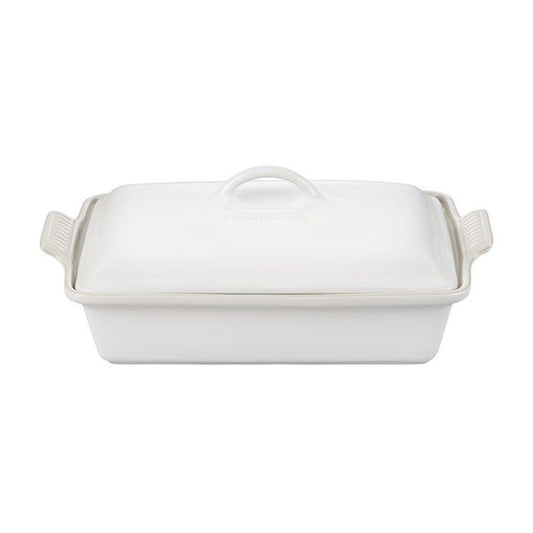  Le Creuset 4 Qt. Rectangular Heritage Covered Casserole | White
