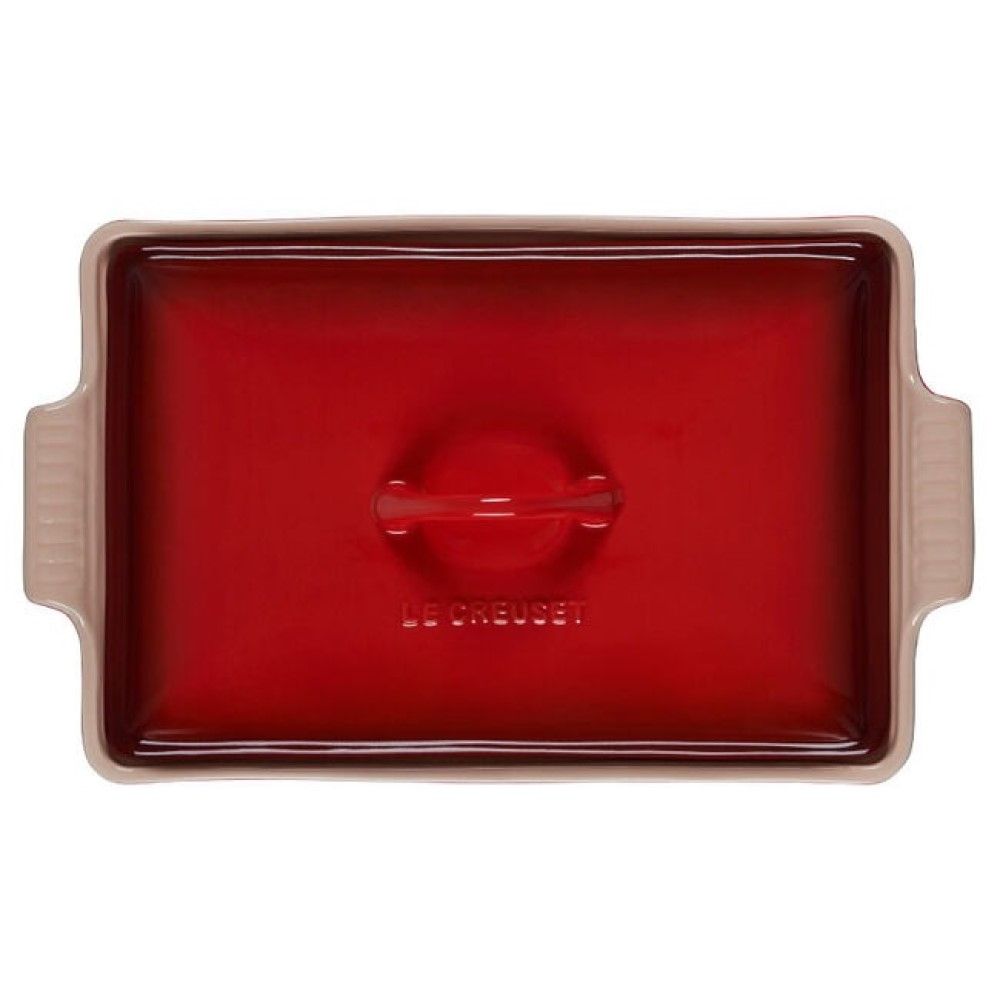  Le Creuset 4 Qt. Rectangular Heritage Covered Casserole | Cerise/Cherry Red