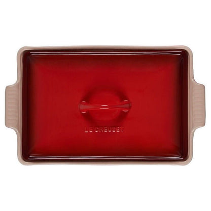  Le Creuset 4 Qt. Rectangular Heritage Covered Casserole | Cerise/Cherry Red