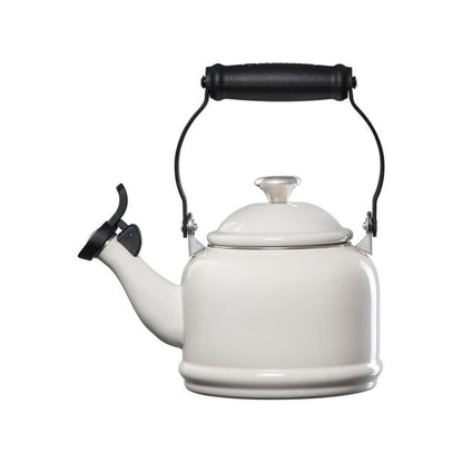  Le Creuset 1.25 Qt. Demi Kettle Tea Pot With Stainless Steel Knob | White