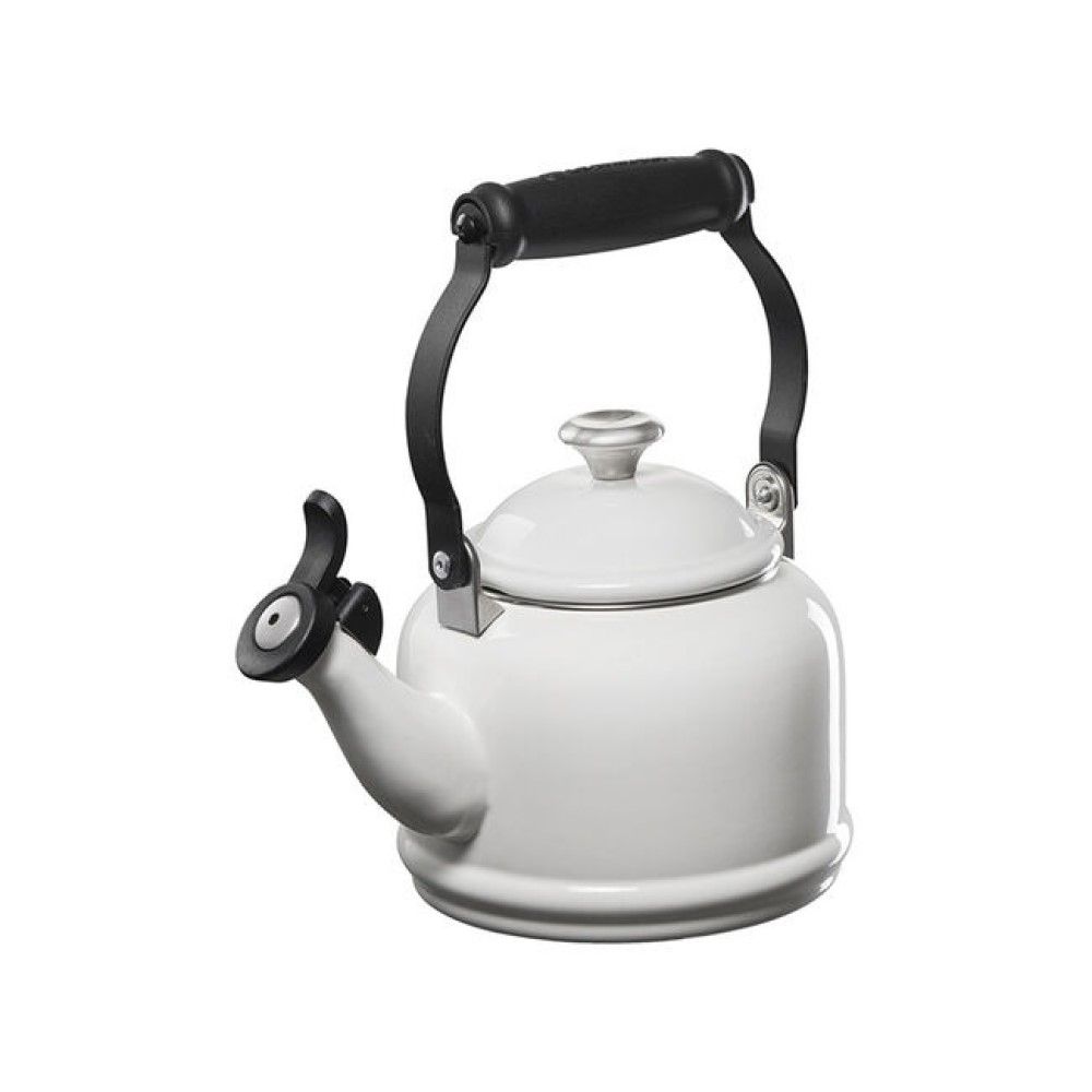  Le Creuset 1.25 Qt. Demi Kettle Tea Pot With Stainless Steel Knob | White