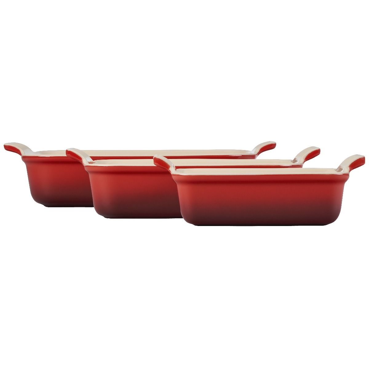  Le Creuset Heritage Rectangular Baking Dishes (Set Of 3) | Cerise/Cherry Red
