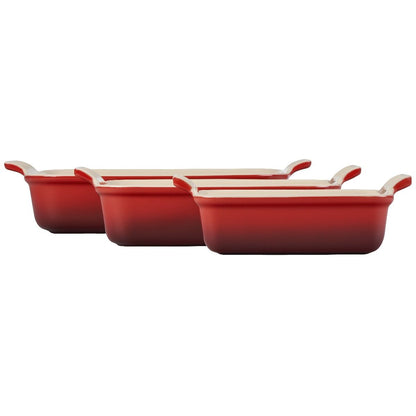  Le Creuset Heritage Rectangular Baking Dishes (Set Of 3) | Cerise/Cherry Red
