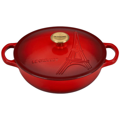  Le Creuset 2.5Qt Signature Cocotte Eiffel Tower Collection | Cerise