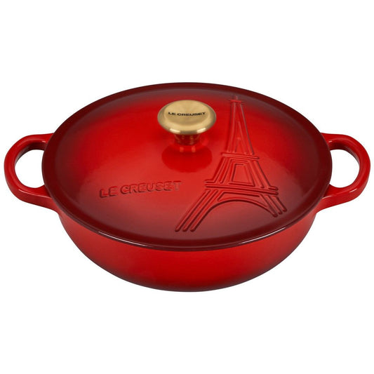  Le Creuset 2.5Qt Signature Cocotte Eiffel Tower Collection | Cerise