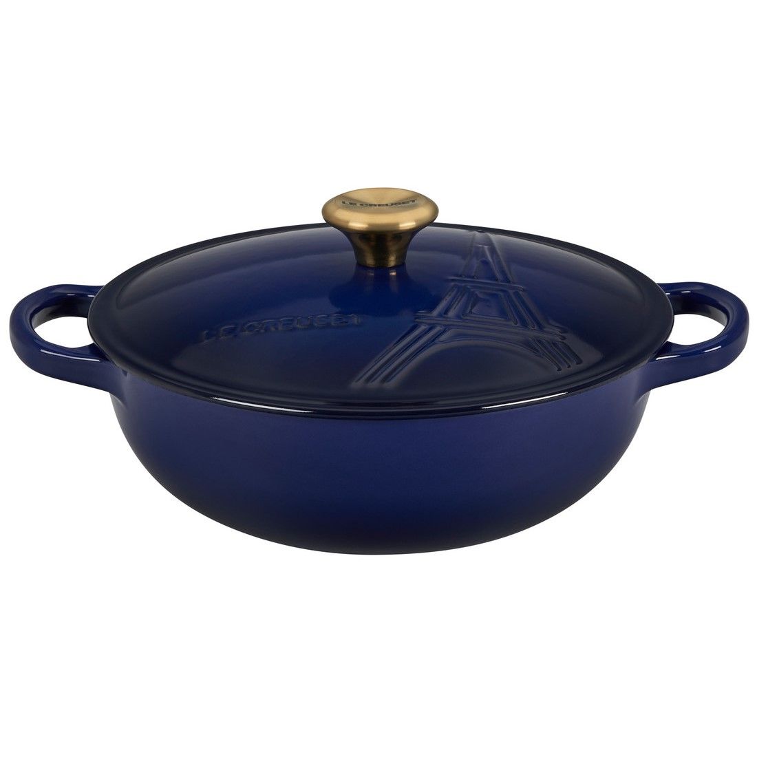  Le Creuset 2.5Qt Signature Cocotte Eiffel Tower Collection | Indigo Blue