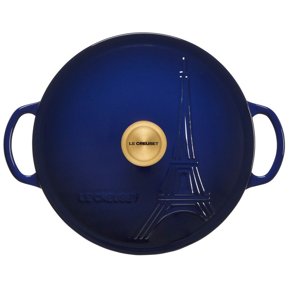  Le Creuset 2.5Qt Signature Cocotte Eiffel Tower Collection | Indigo Blue