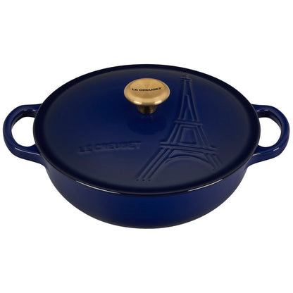  Le Creuset 2.5Qt Signature Cocotte Eiffel Tower Collection | Indigo Blue