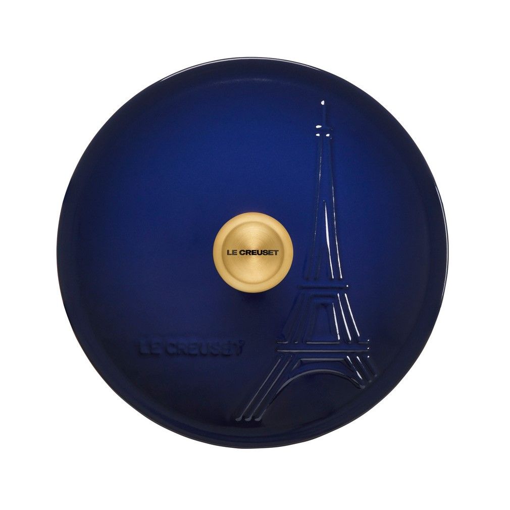  Le Creuset 2.5Qt Signature Cocotte Eiffel Tower Collection | Indigo Blue