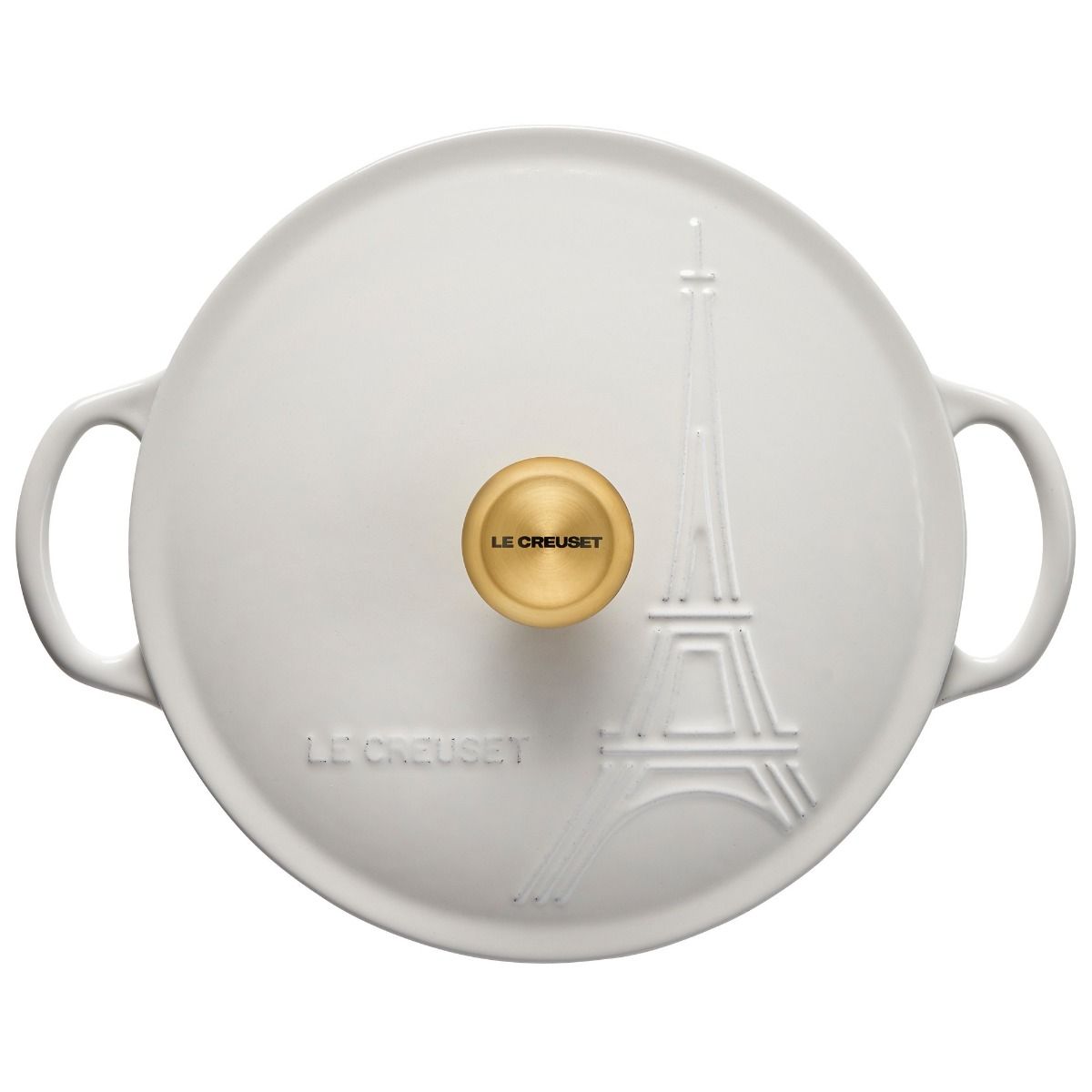  Le Creuset 2.5Qt Signature Cocotte Eiffel Tower Collection | White