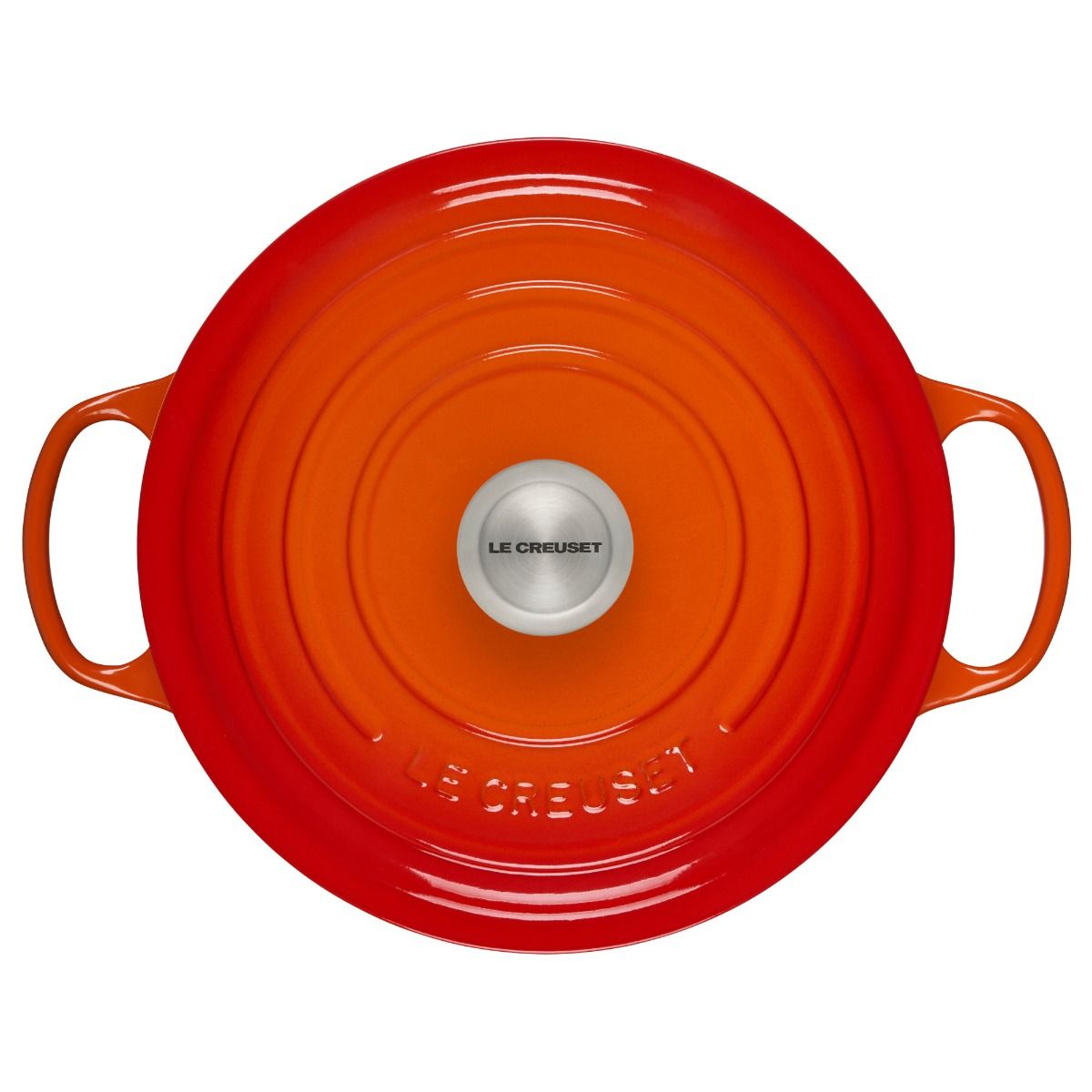  Le Creuset 5.5 Qt. Round Signature Cast Iron Dutch Oven With Stainless Steel Knob | Flame Orange
