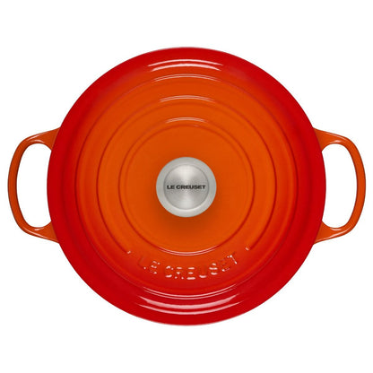  Le Creuset 5.5 Qt. Round Signature Cast Iron Dutch Oven With Stainless Steel Knob | Flame Orange