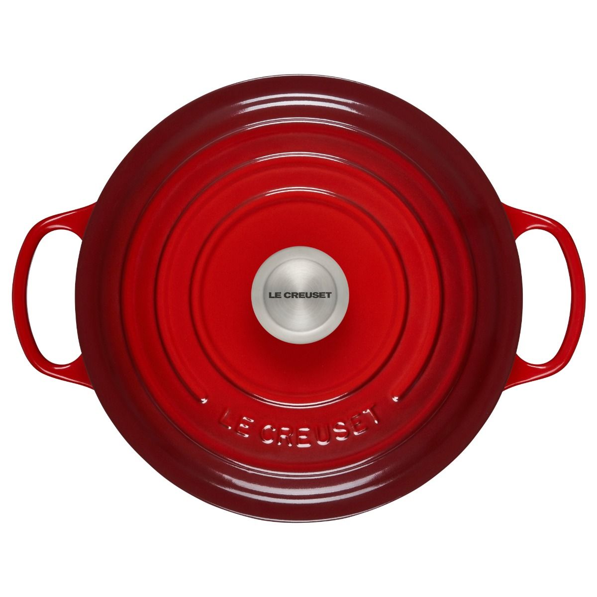  Le Creuset 5.5 Qt. Round Signature Cast Iron Dutch Oven With Stainless Steel Knob | Cerise/Cherry Red