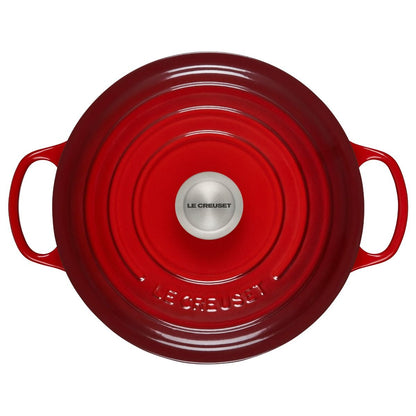 Le Creuset 5.5 Qt. Round Signature Cast Iron Dutch Oven With Stainless Steel Knob | Cerise/Cherry Red