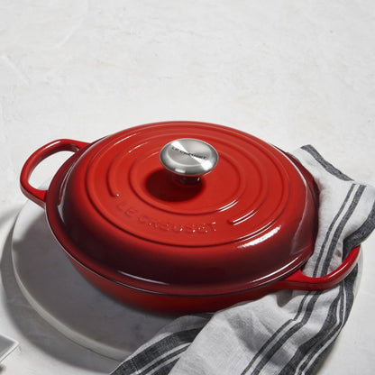  Le Creuset 2.25 Qt. Signature Enameled Cast Iron Braiser With Stainless Steel Knob | Cerise/Cherry Red