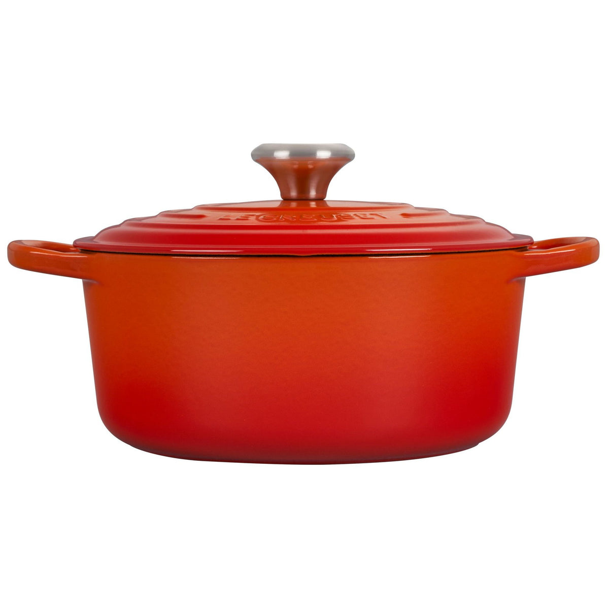  Le Creuset 4.5 Qt. Round Signature Dutch Oven With Stainless Steel Knob | Flame Orange