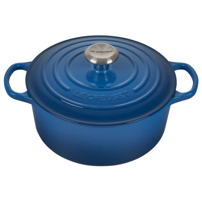  Le Creuset 4.5 Qt. Round Signature Dutch Oven With Stainless Steel Knob | Marseille Blue