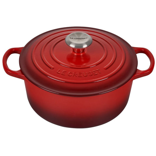  Le Creuset 4.5 Qt. Round Signature Dutch Oven With Stainless Steel Knob | Cerise/Cherry Red