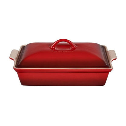  Le Creuset 4 Qt. Rectangular Heritage Covered Casserole | Cerise/Cherry Red