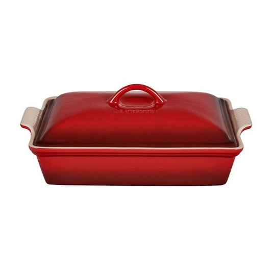  Le Creuset 4 Qt. Rectangular Heritage Covered Casserole | Cerise/Cherry Red