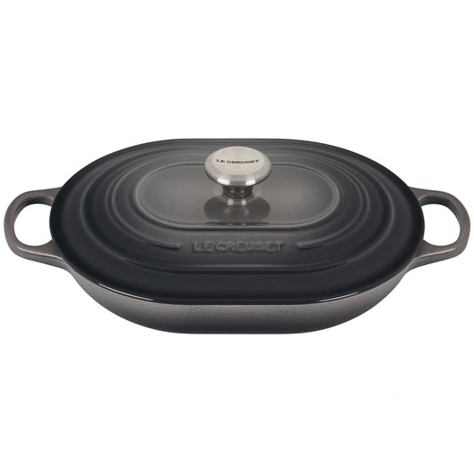  Le Creuset 3.75 Qt. Oval Signature Casserole With Stainless Steel Knob | Oyster Grey