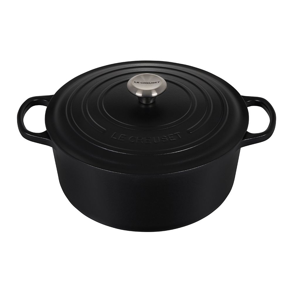  Le Creuset 7.25 Qt. Round Signature Dutch Oven With Stainless Steel Knob | Licorice