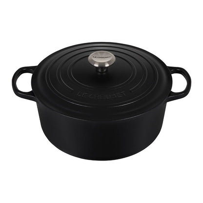  Le Creuset 7.25 Qt. Round Signature Dutch Oven With Stainless Steel Knob | Licorice