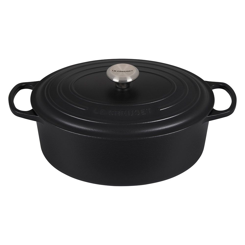  Le Creuset 6.75 Qt. Oval Signature Dutch Oven With Stainless Steel Knob | Licorice