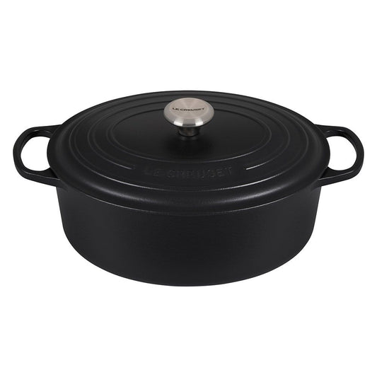  Le Creuset 6.75 Qt. Oval Signature Dutch Oven With Stainless Steel Knob | Licorice