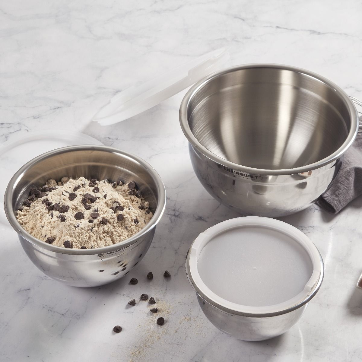  Le Creuset Nested Stainless Steel Mixing Bowls (Set Of 3)