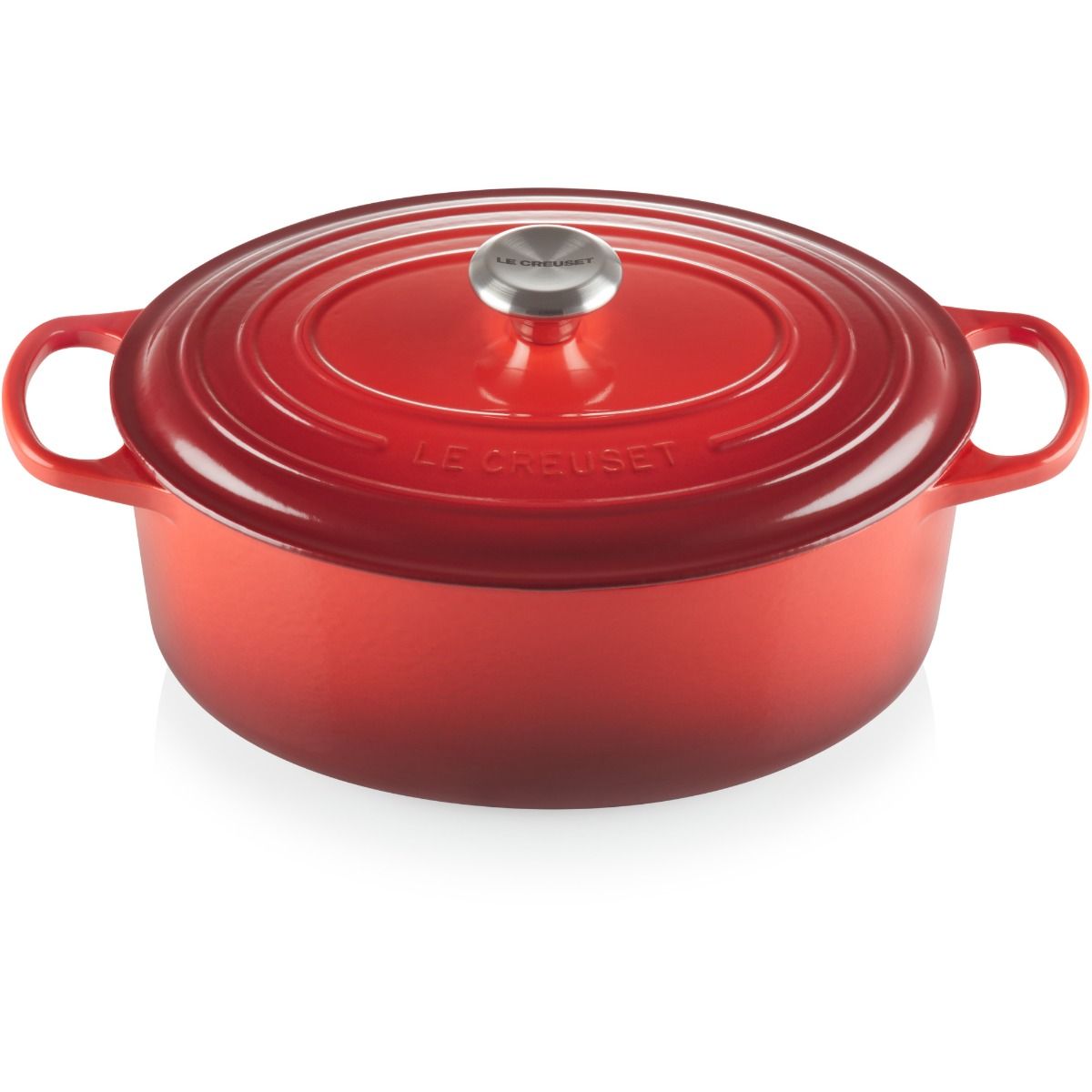  Le Creuset 6.75 Qt. Oval Signature Dutch Oven With Stainless Steel Knob | Cerise/Cherry Red