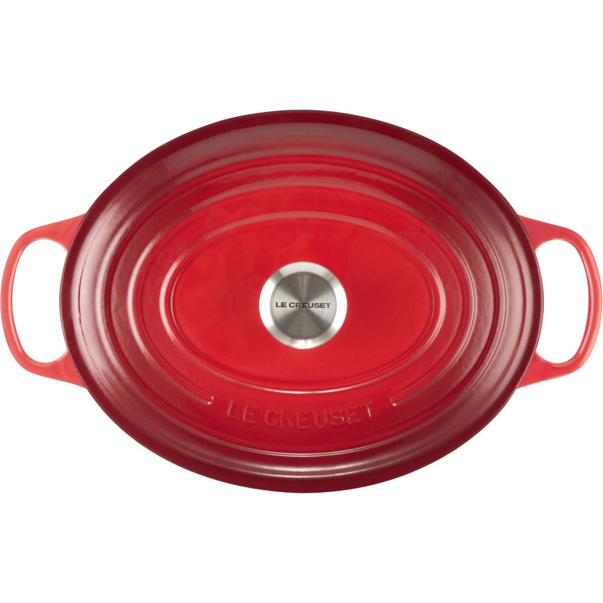  Le Creuset 6.75 Qt. Oval Signature Dutch Oven With Stainless Steel Knob | Cerise/Cherry Red