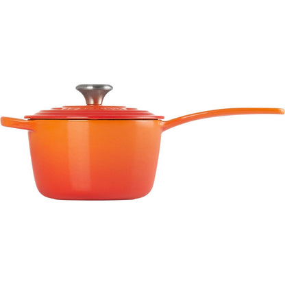  Le Creuset 1.75 Qt. Signature Enameled Cast Iron Saucepan With Stainless Steel Knob | Flame Orange