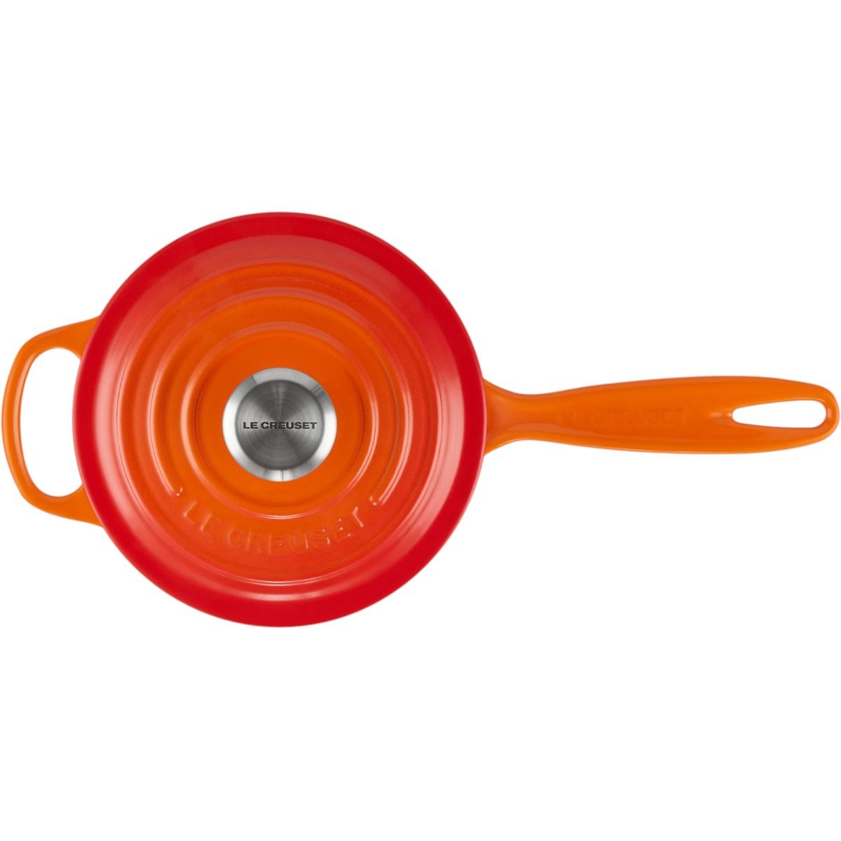  Le Creuset 1.75 Qt. Signature Enameled Cast Iron Saucepan With Stainless Steel Knob | Flame Orange