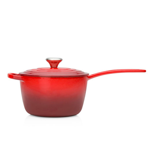  Le Creuset 1.75 Qt. Signature Enameled Cast Iron Saucepan With Stainless Steel Knob | Cerise/Cherry Red