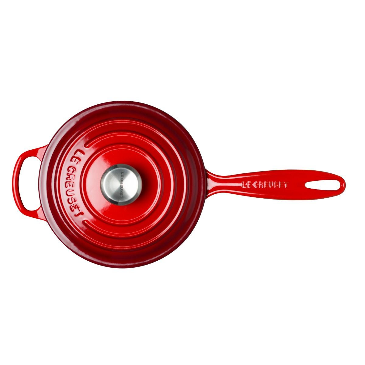  Le Creuset 1.75 Qt. Signature Enameled Cast Iron Saucepan With Stainless Steel Knob | Cerise/Cherry Red