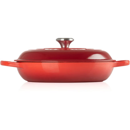  Le Creuset 3.5 Qt. Signature Enameled Cast Iron Braiser With Stainless Steel Knob | Cerise/Cherry Red
