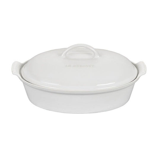  Le Creuset 4 Qt. Oval Heritage Covered Casserole | White