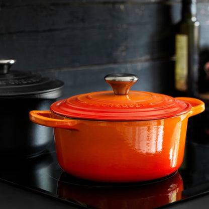  Le Creuset 3.5 Qt. Round Signature Dutch Oven With Stainless Steel Knob | Flame Orange