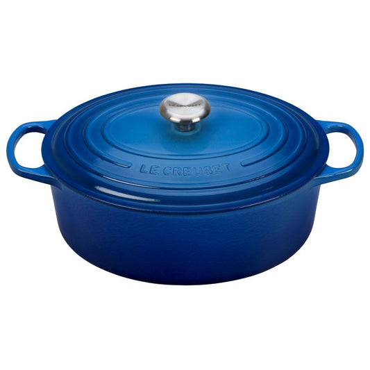  Le Creuset 6.75 Qt. Oval Signature Dutch Oven With Stainless Steel Knob | Marseille Blue
