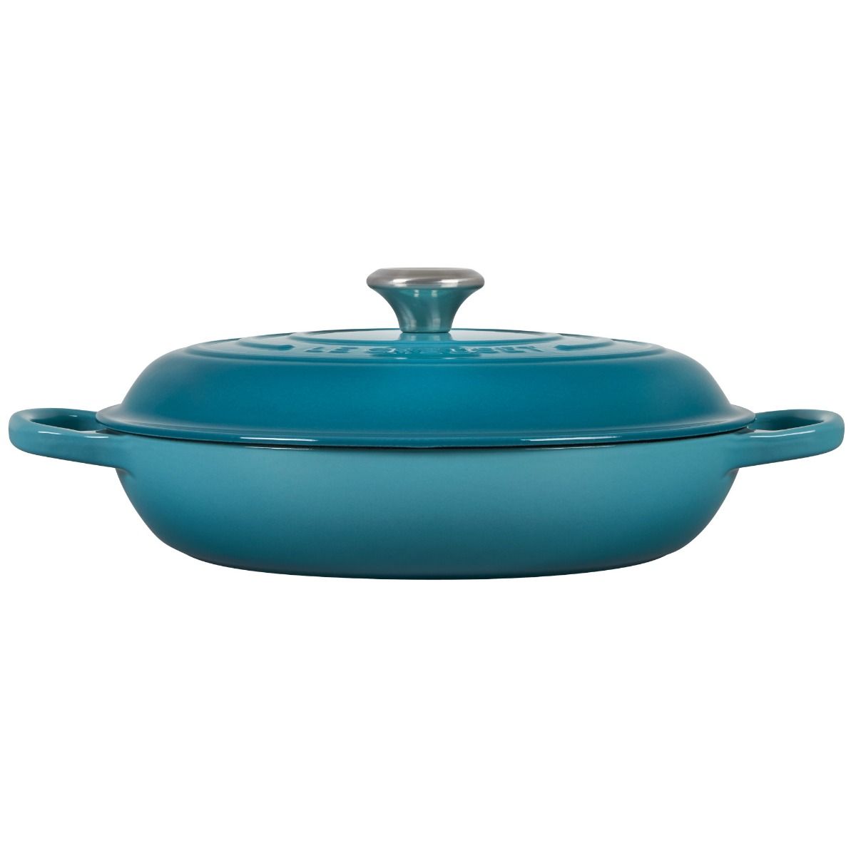  Le Creuset 3.5 Qt. Signature Enameled Cast Iron Braiser With Stainless Steel Knob | Caribbean Blue