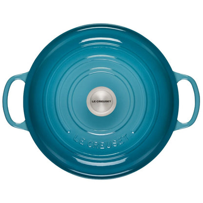  Le Creuset 3.5 Qt. Signature Enameled Cast Iron Braiser With Stainless Steel Knob | Caribbean Blue